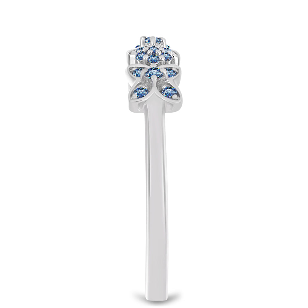 Anillo de Plata con Moisanita azul océano 4 