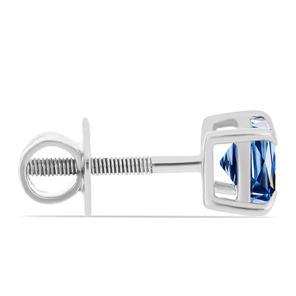 Pendientes de Plata con Moisanita azul océano 2 