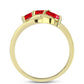 Anillo de Plata Bañada en Oro con Ágata Roja