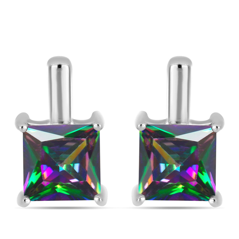 Pendientes de Plata con Cuarzo Místico Verde de Brasil