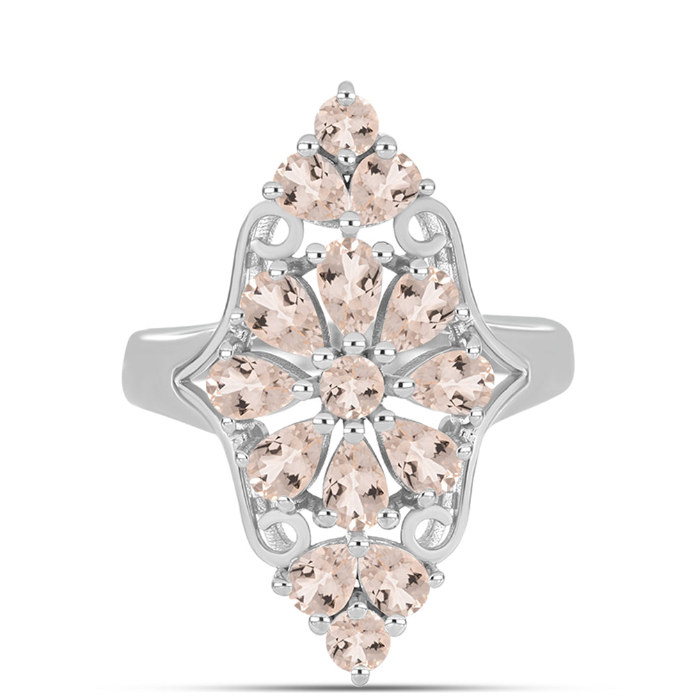 Anillo de Plata con Morganita de Gozareh