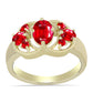 Anillo de Plata Bañada en Oro con Ágata Roja