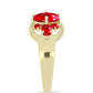 Anillo de Plata Bañada en Oro con Ágata Roja