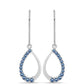 Pendientes de Plata con Moisanita azul océano
