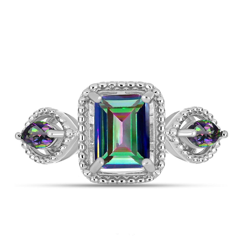 Anillo de Plata con Cuarzo Místico Verde de Brasil 1 