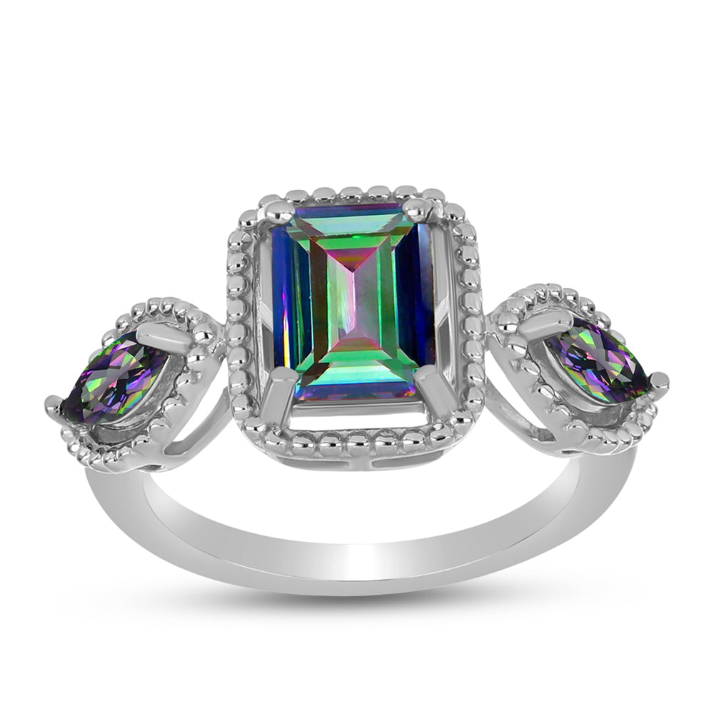 Anillo de Plata con Cuarzo Místico Verde de Brasil 3 
