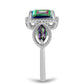 Anillo de Plata con Cuarzo Místico Verde de Brasil