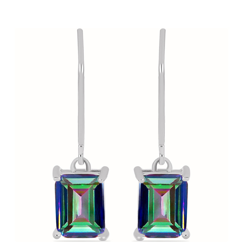 Pendientes de Plata con Cuarzo Místico Verde de Brasil