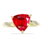 Anillo de Plata Bañada en Oro con Ágata Roja y Topacio Blanco