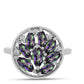 Anillo de Plata con Cuarzo Místico Verde de Brasil y Topacio Blanco