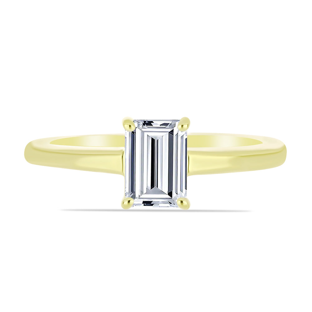 Anillo de Plata Bañada en Oro con Diamante certificado y cultivado en laboratorio