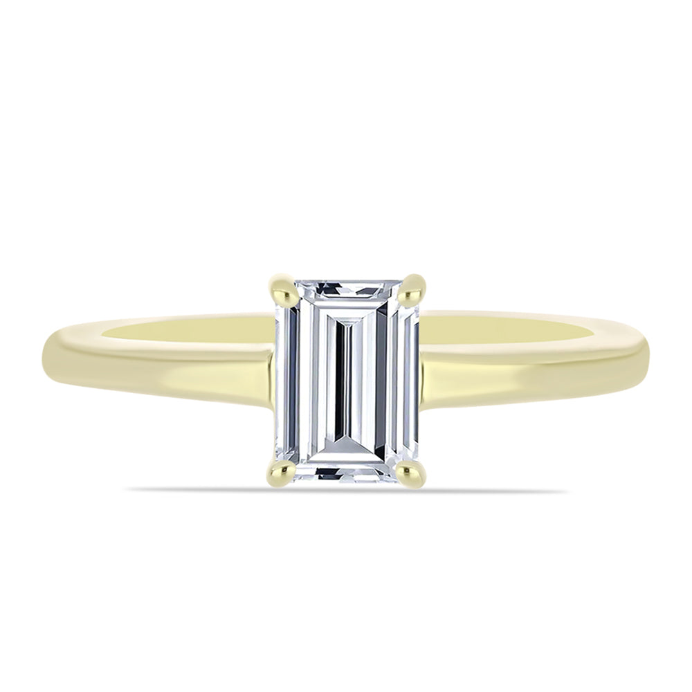 Anillo de Plata Bañada en Oro con Diamante certificado y cultivado en laboratorio 1 