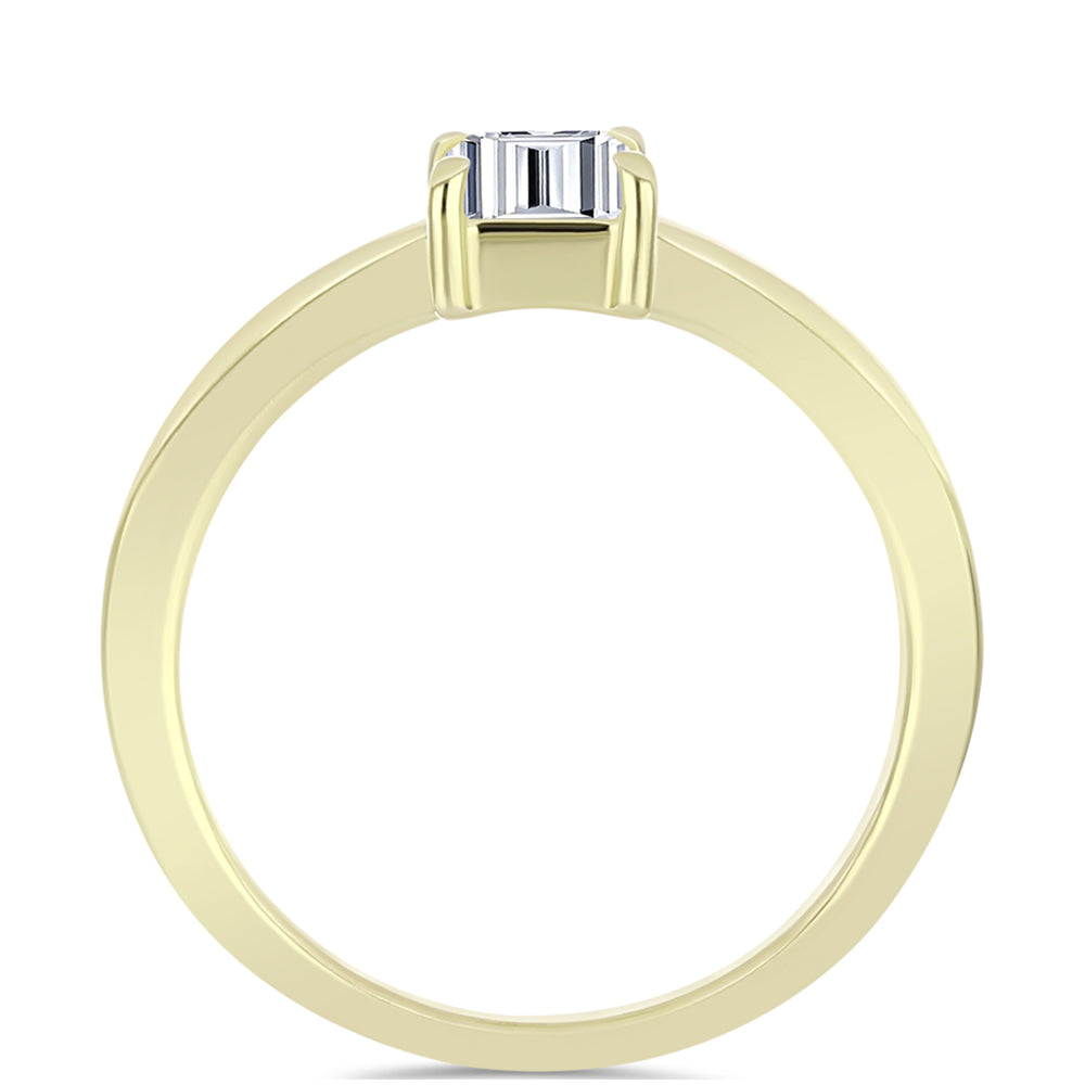 Anillo de Plata Bañada en Oro con Diamante certificado y cultivado en laboratorio