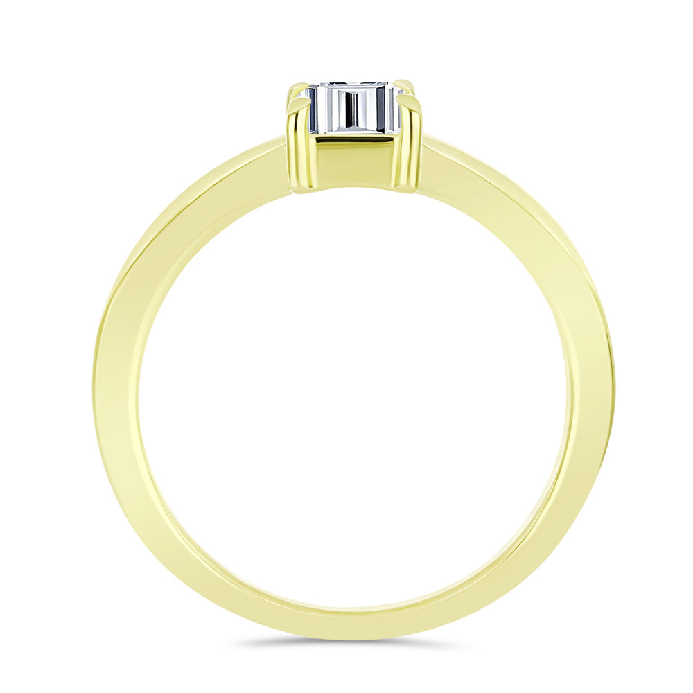 Anillo de Plata Bañada en Oro con Diamante certificado y cultivado en laboratorio