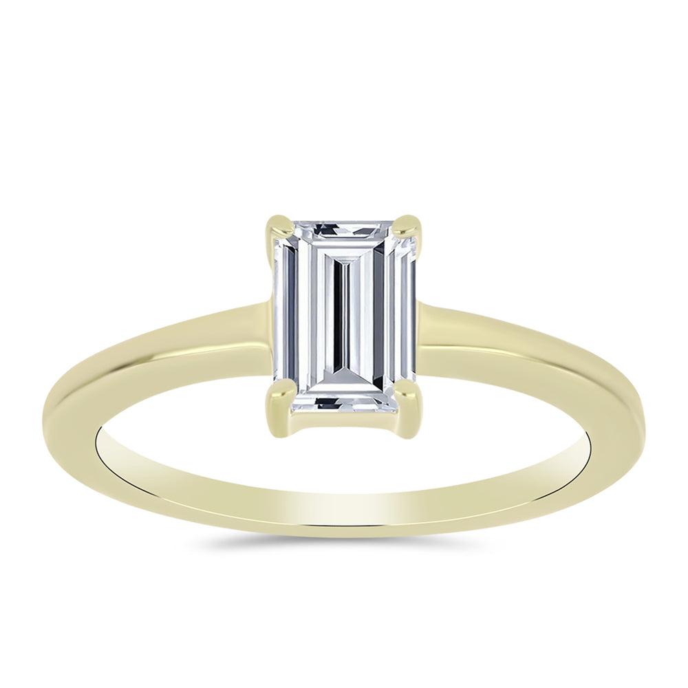 Anillo de Plata Bañada en Oro con Diamante certificado y cultivado en laboratorio 3 