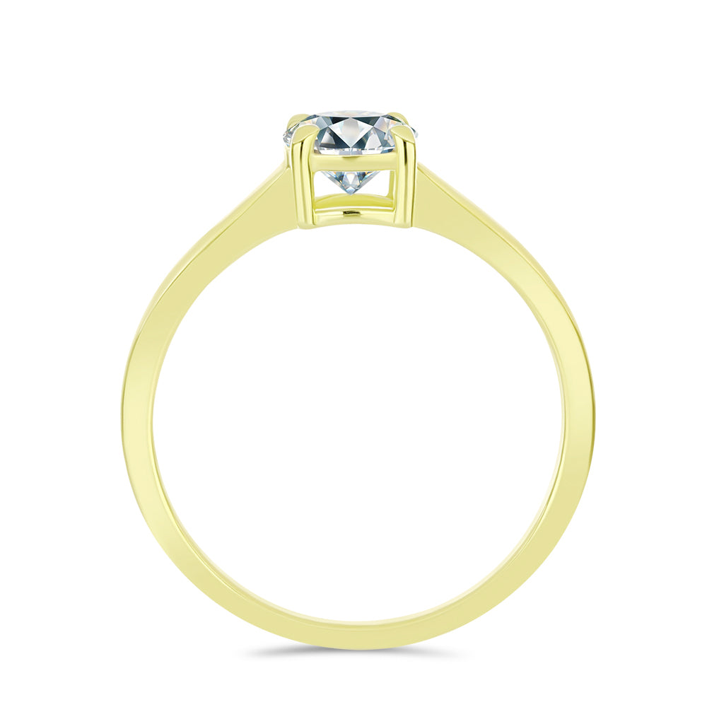 Anillo de Plata Bañada en Oro con Diamante certificado y cultivado en laboratorio 6 