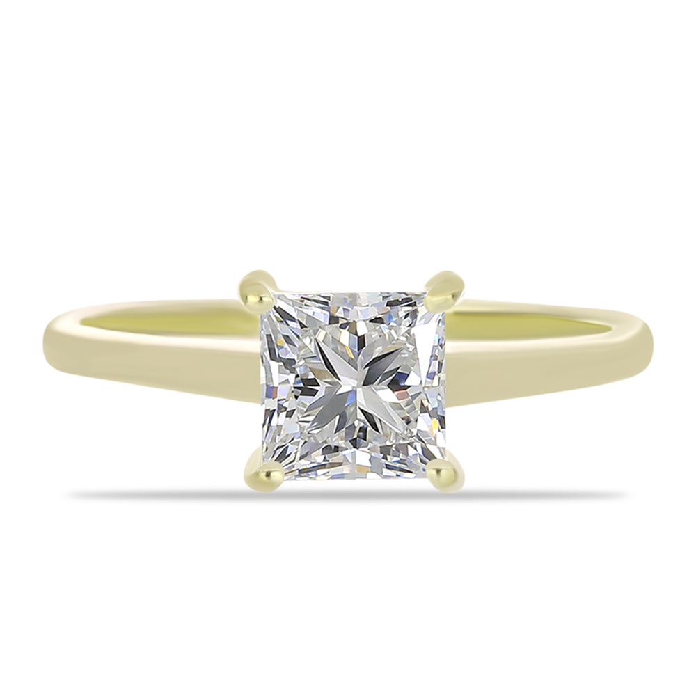 Anillo de Plata Bañada en Oro con Diamante certificado y cultivado en laboratorio 1 