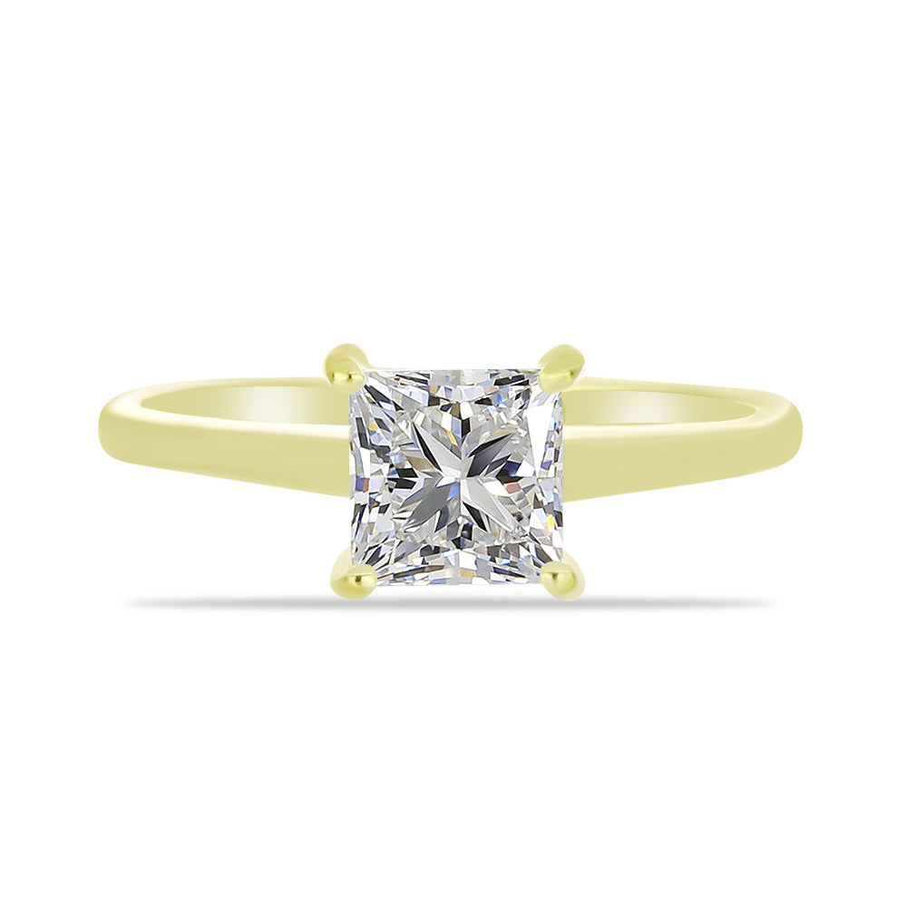 Anillo de Plata Bañada en Oro con Diamante certificado y cultivado en laboratorio 5 