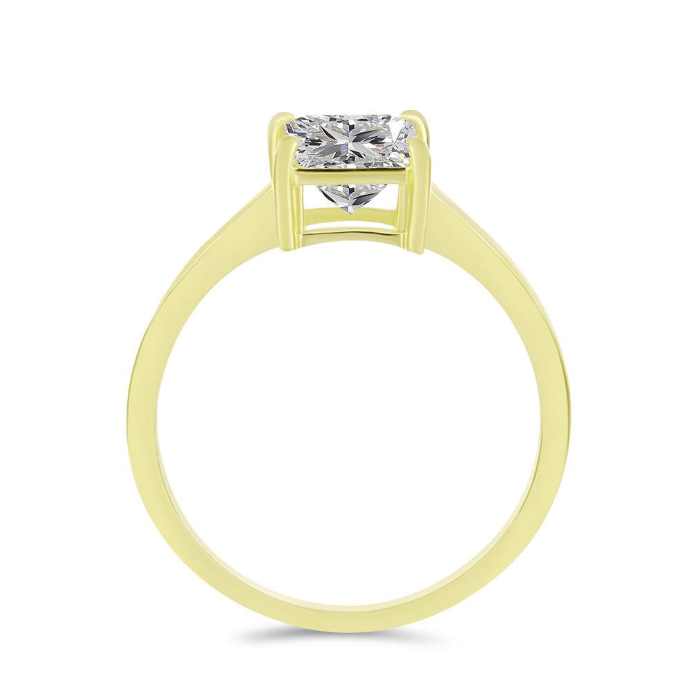 Anillo de Plata Bañada en Oro con Diamante certificado y cultivado en laboratorio