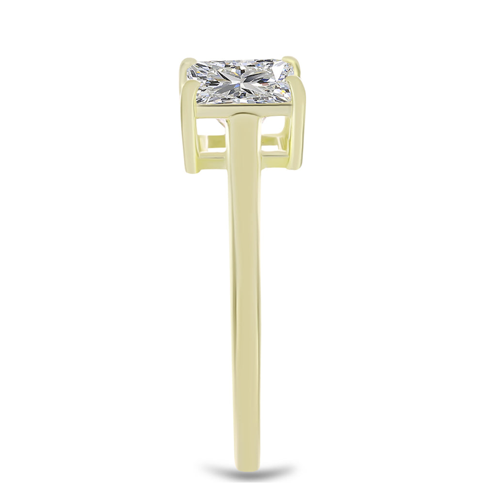 Anillo de Plata Bañada en Oro con Diamante certificado y cultivado en laboratorio