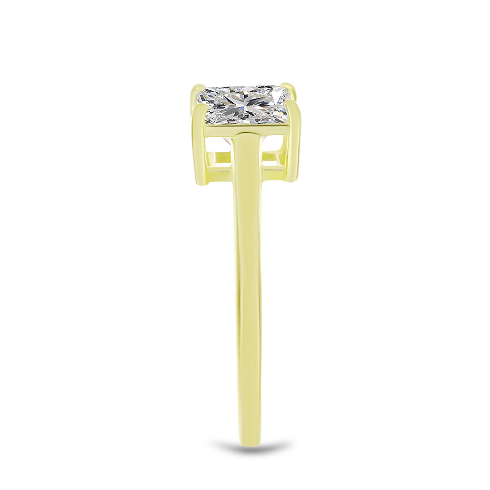 Anillo de Plata Bañada en Oro con Diamante certificado y cultivado en laboratorio 8 