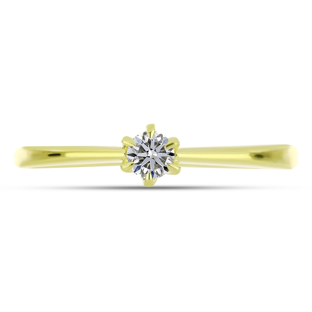 Anillo de Plata Bañada en Oro con Diamante certificado y cultivado en laboratorio