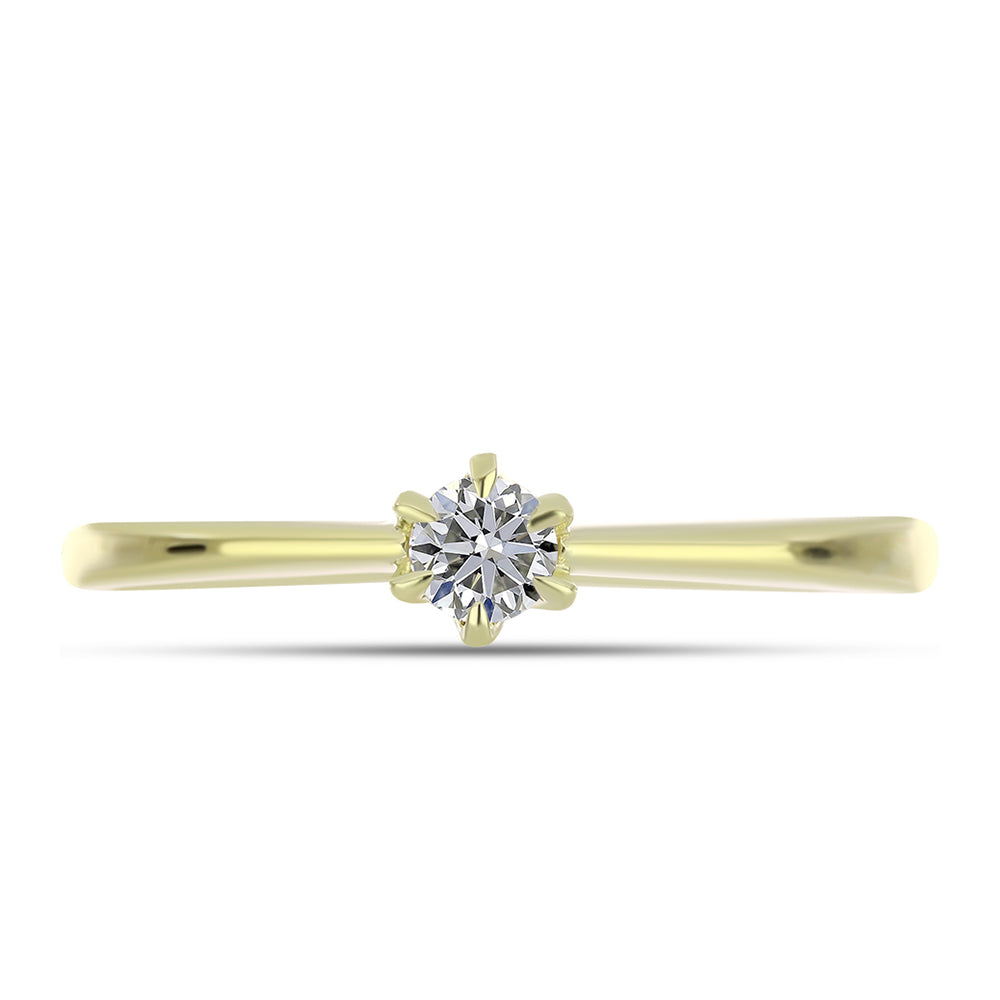Anillo de Plata Bañada en Oro con Diamante certificado y cultivado en laboratorio