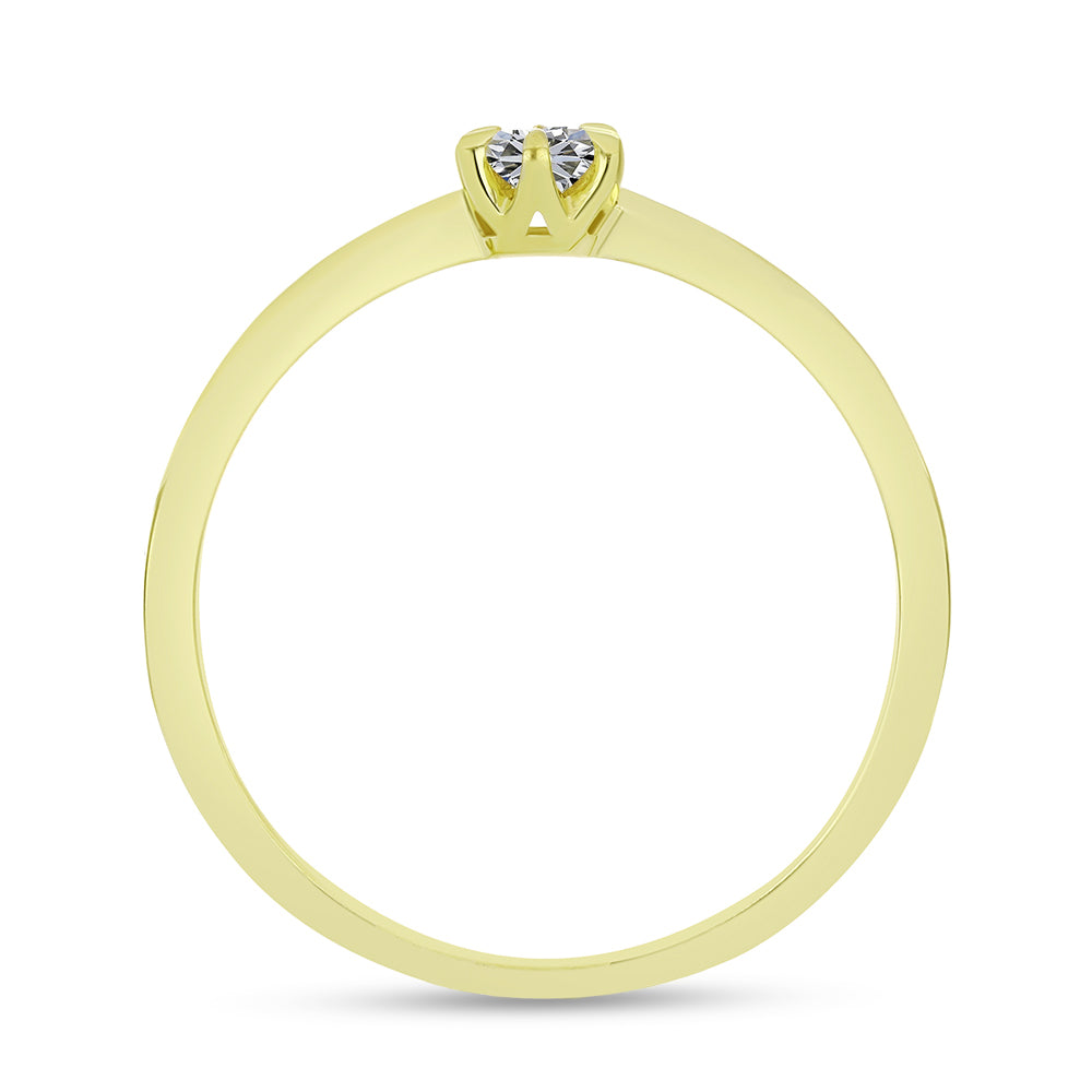 Anillo de Plata Bañada en Oro con Diamante certificado y cultivado en laboratorio