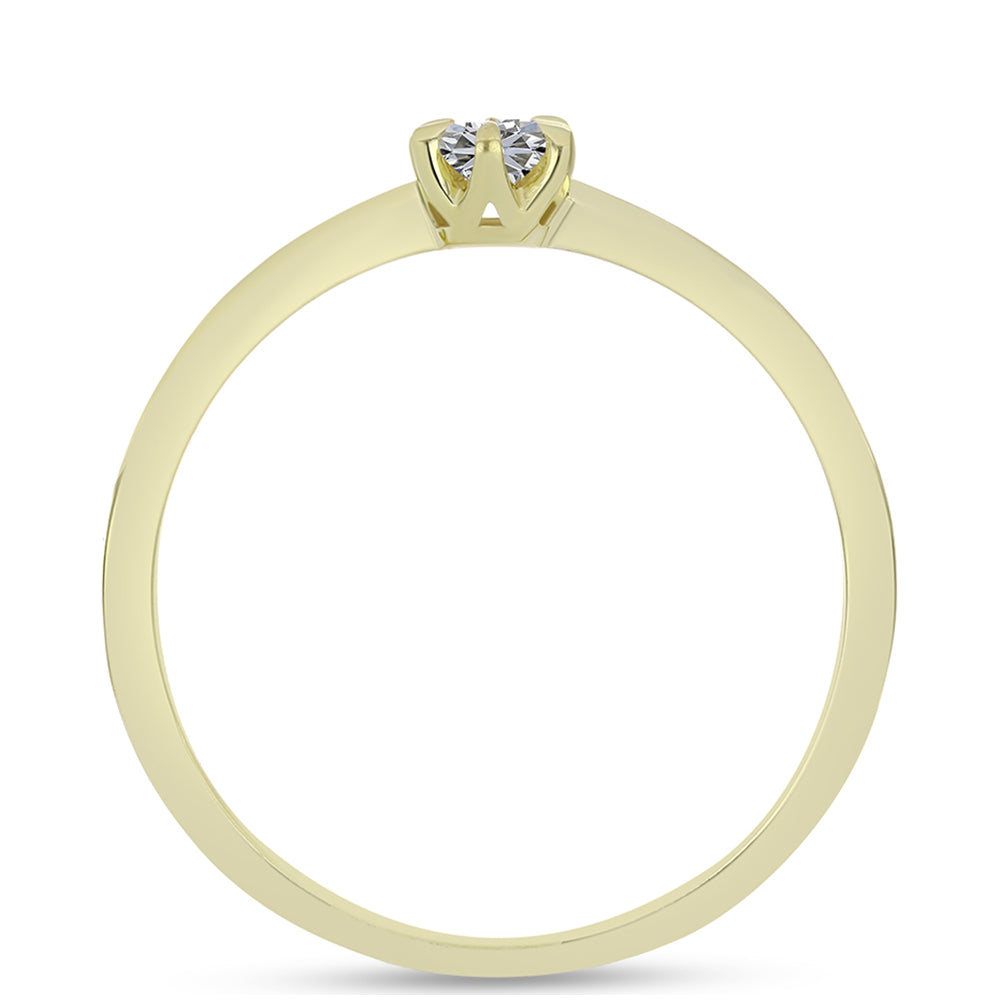 Anillo de Plata Bañada en Oro con Diamante certificado y cultivado en laboratorio 2 