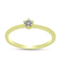 Anillo de Plata Bañada en Oro con Diamante certificado y cultivado en laboratorio