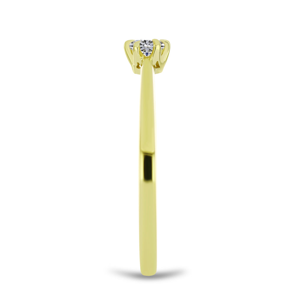 Anillo de Plata Bañada en Oro con Diamante certificado y cultivado en laboratorio