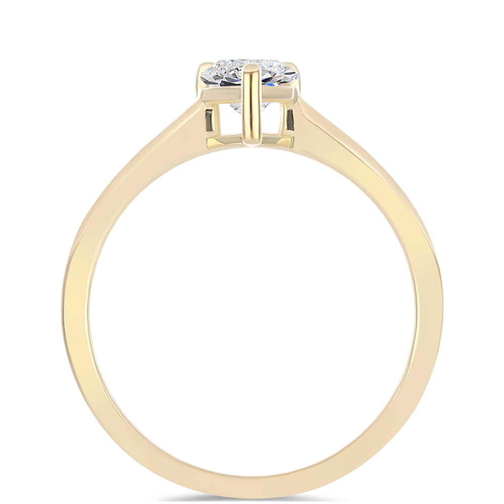 Anillo de Plata Bañada en Oro con Diamante certificado y cultivado en laboratorio 2 