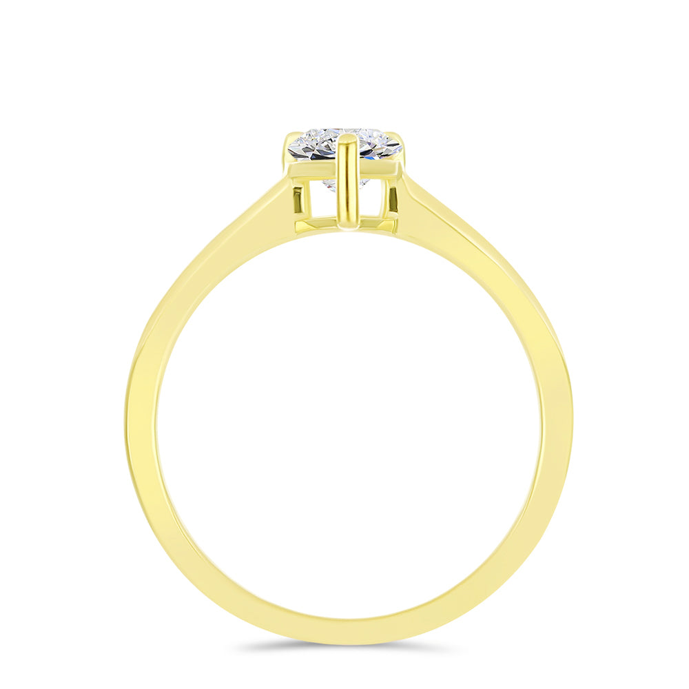 Anillo de Plata Bañada en Oro con Diamante certificado y cultivado en laboratorio