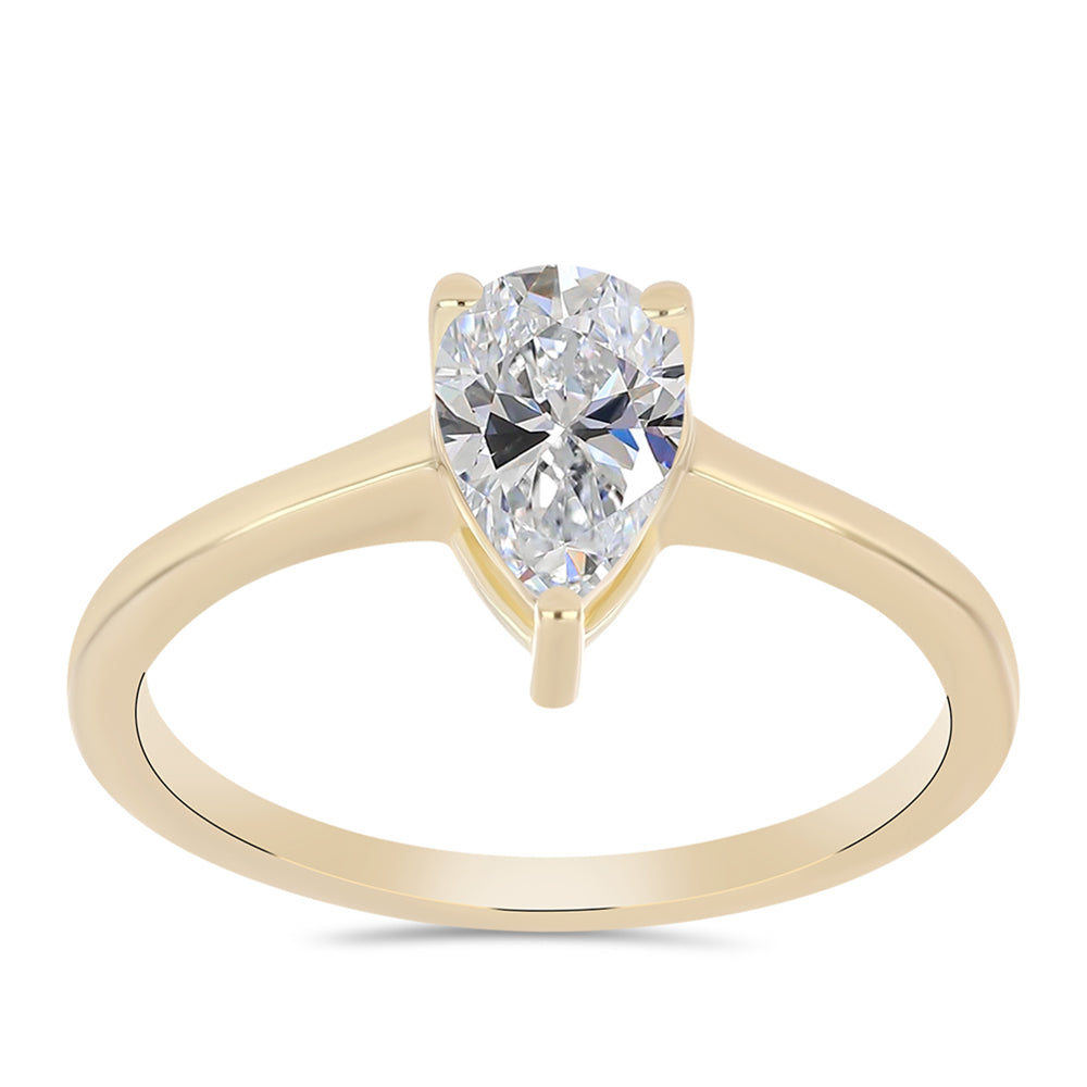 Anillo de Plata Bañada en Oro con Diamante certificado y cultivado en laboratorio