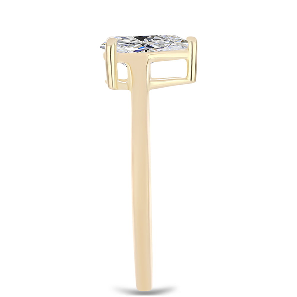 Anillo de Plata Bañada en Oro con Diamante certificado y cultivado en laboratorio