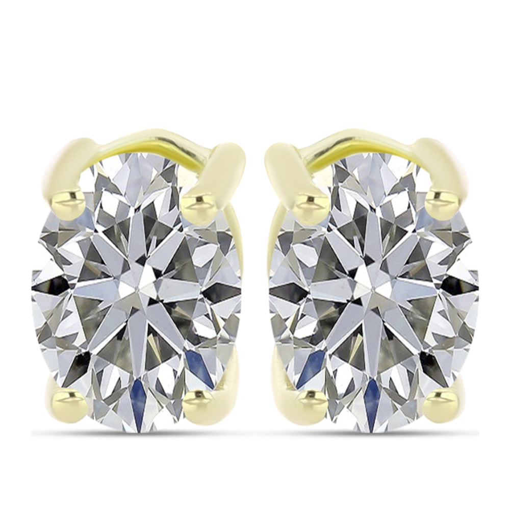 Pendientes de Plata Bañada en Oro con Diamante certificado y cultivado en laboratorio