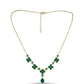 Collar de Plata Bañada en Oro con Ágata Verde