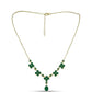 Collar de Plata Bañada en Oro con Ágata Verde