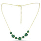 Collar de Plata Bañada en Oro con Ágata Verde