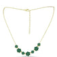 Collar de Plata Bañada en Oro con Ágata Verde