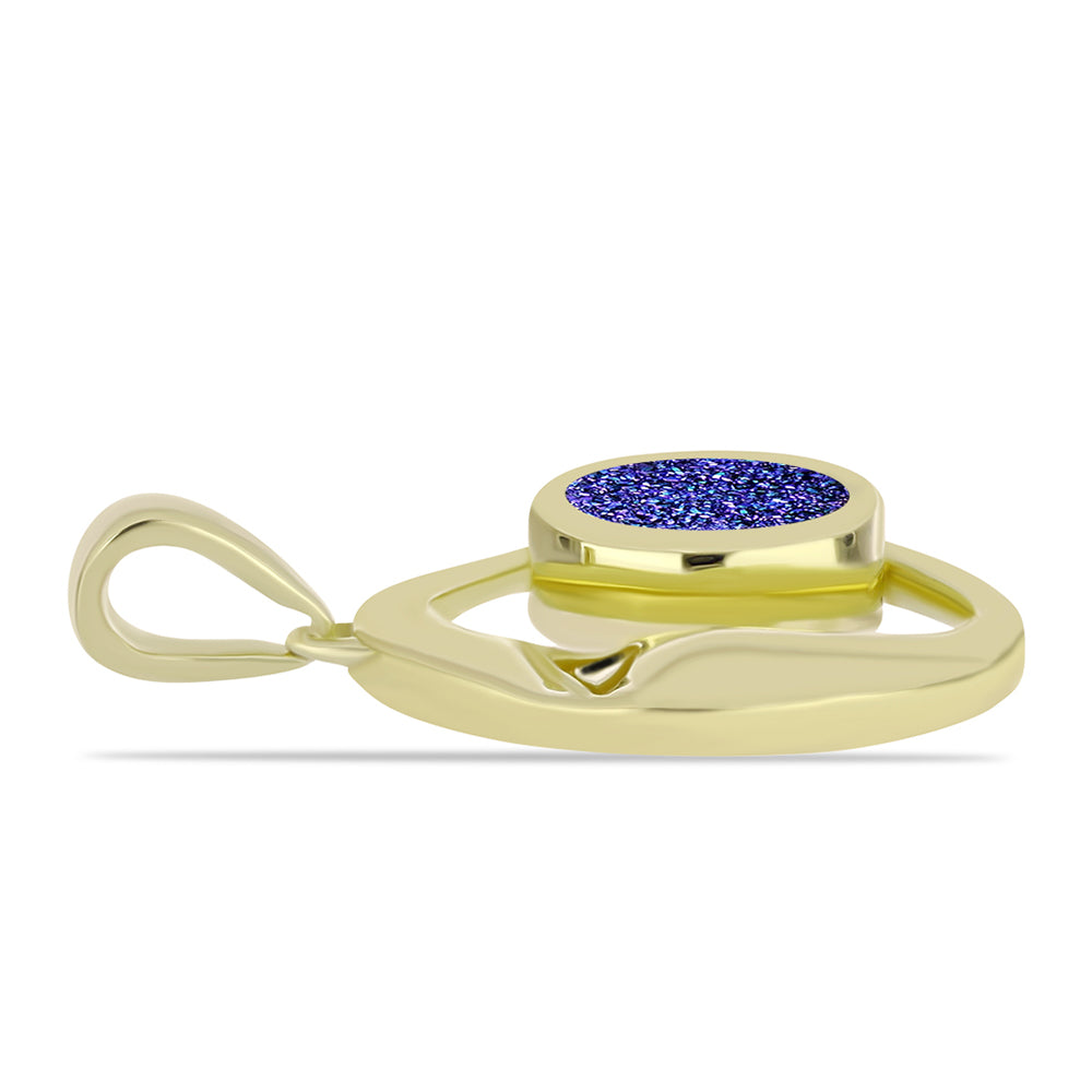 Colgante de Plata Bañada en Oro con Drusa Purpura 2 