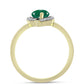 Anillo de Plata Bañada en Oro con Ágata Verde y Topacio Blanco