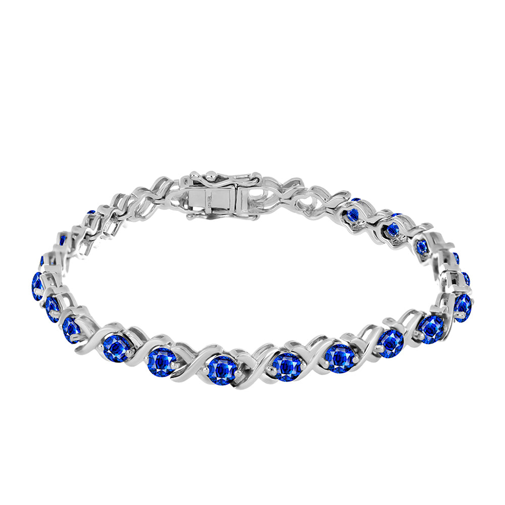 Pulsera de Plata con Zafiro Azul Australiano 1 