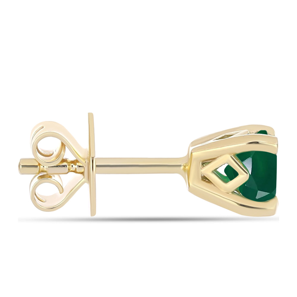 Pendientes de Plata Bañada en Oro con Ágata Verde 2 
