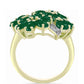 Anillo de Plata Bañada en Oro con Ágata Verde