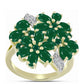 Anillo de Plata Bañada en Oro con Ágata Verde