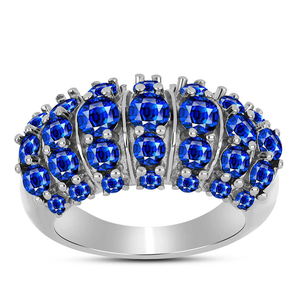 Anillo de Plata con Zafiro Azul Australiano 7 
