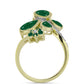 Anillo de Plata Bañada en Oro con Ágata Verde