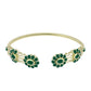 Brazalete de Plata Bañada en Oro con Ágata Verde
