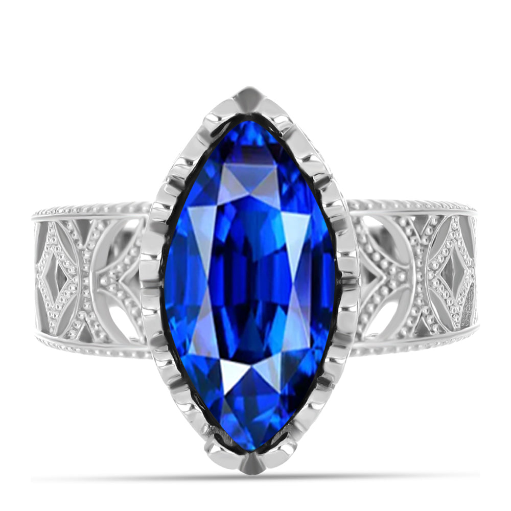 Anillo de Plata con Zafiro Azul Australiano 1 
